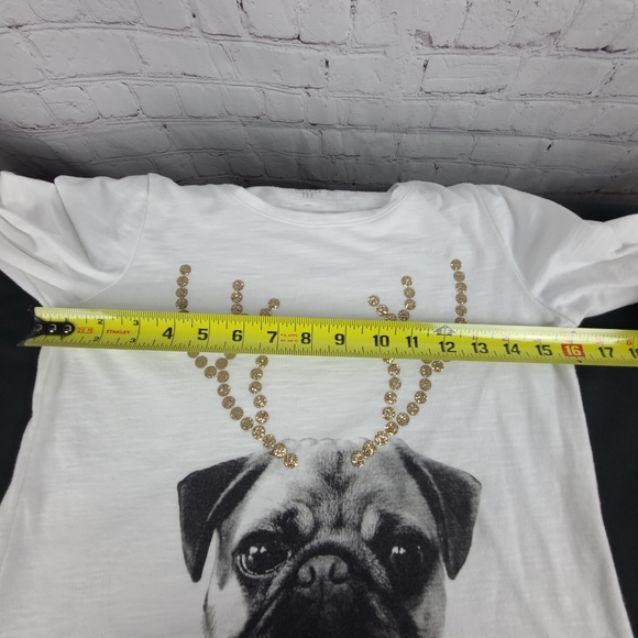 So Cutest Tee. Christmas Reindeer PUG kid's Sz relaxed 14 - Picture 8 of 13